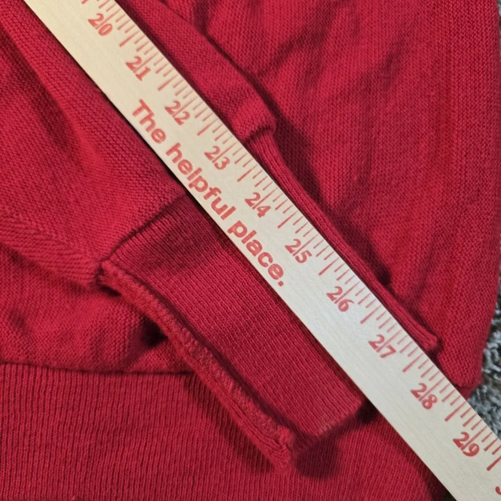 Vintage IZOD Sweater Mens Large Red Cardigan Crest Logo‎ Made USA Acrylic